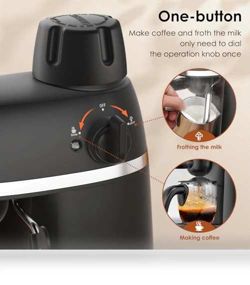 Espresso Cappuccino Machine with Milk Frother — Coffee & Espresso Combos, SOWTECH