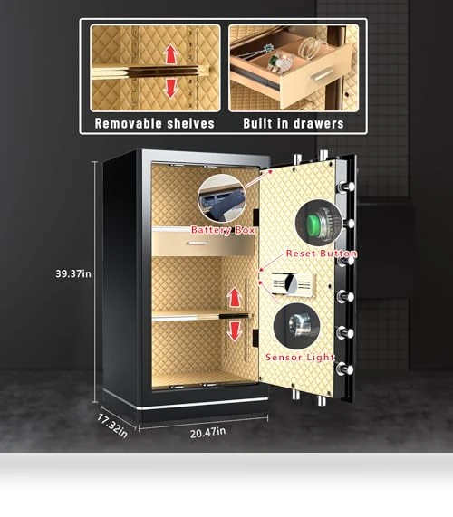 Extra Large Home Safe with Fireproof Waterproof Bag — Cabinet Safes, FABAO