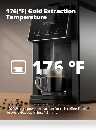 Grind & Brew Coffee Maker with Built-in Grinder — Single-Cup Coffee Makers, AIRMSEN