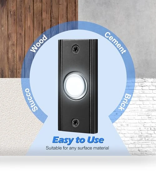 Lighted Metal Doorbell Push Button — Push Buttons, Dreyoo