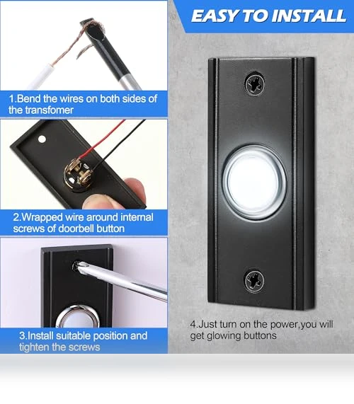 Lighted Metal Doorbell Push Button — Push Buttons, Dreyoo