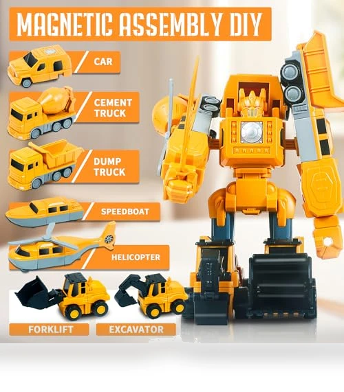 Magnetic Transform Engineering Car Assembled Toys with Storage Box — Construction Kits, FUYLE