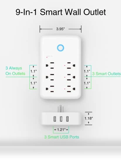 Smart Plug Outlet Extender with USB Wall Charger — Power Guardians, GHome Smart
