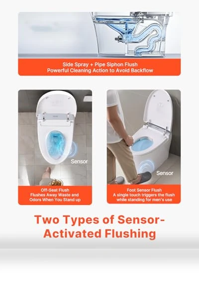 Smart Toilet with Heated Seat and Air Drying — Bathroom Essentials, VEVOR