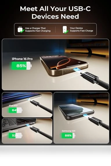 USB C to USB C Cable 5-Pack — Cables, LISEN