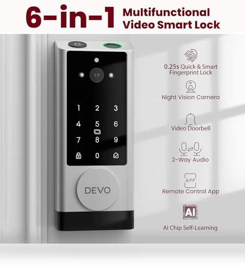 Video Smart Lock with Camera & Doorbell — Smart Home Security, Devo