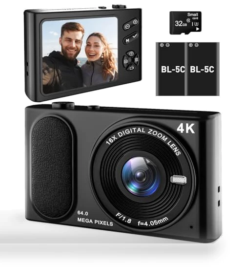 4K UHD Digital Camera with Autofocus and Anti-Shake — Compact Digital Cameras, TAOQQI