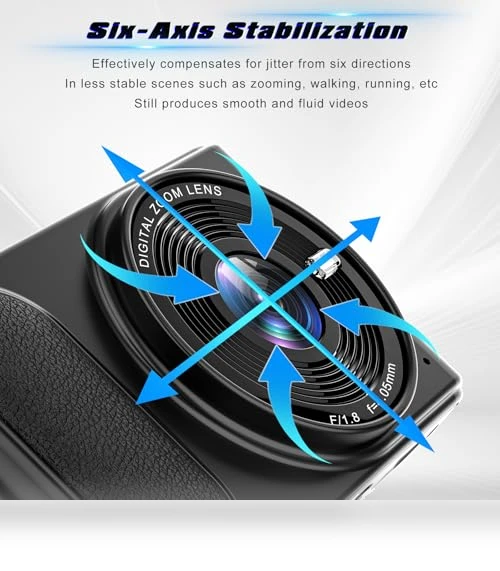 4K UHD Digital Camera with Autofocus and Anti-Shake — Compact Digital Cameras, TAOQQI
