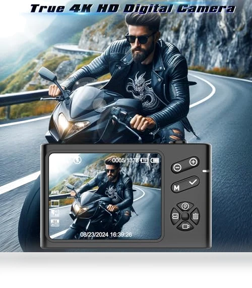 4K UHD Digital Camera with Autofocus and Anti-Shake — Compact Digital Cameras, TAOQQI