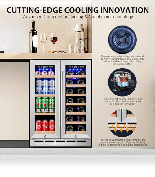 Dual Zone Wine and Beverage Refrigerator — Drink Coolers, ORYMUSE