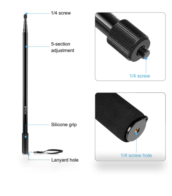 Metal Selfie Stick Monopod — Selfie Sticks, PULUZ