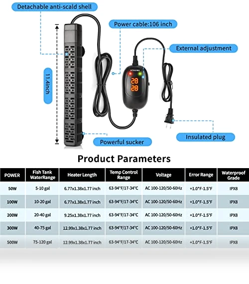 Submersible Aquarium Heater — Heaters & Chillers, HiTauing
