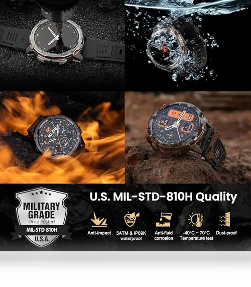 Ultra Rugged Smart Watch with GPS and Bluetooth Calling — Smartwatches, KOSPET