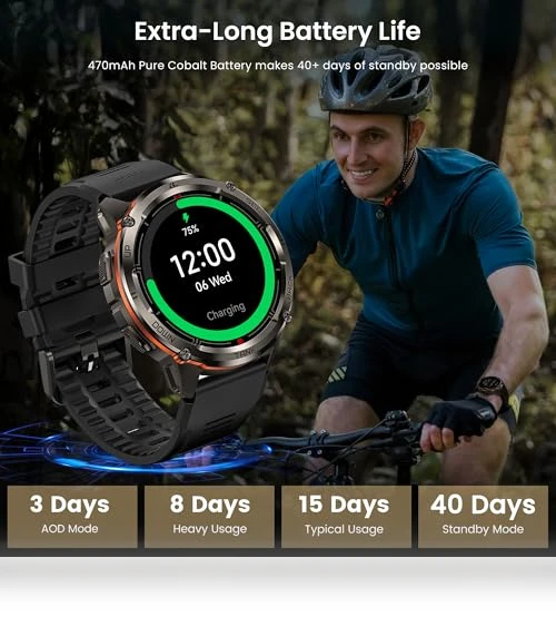 Ultra Rugged Smart Watch with GPS and Bluetooth Calling — Smartwatches, KOSPET