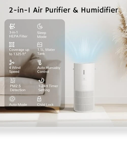 2 in 1 Air Purifier with Humidifier — Air Moisturizers, AIRTHEREAL