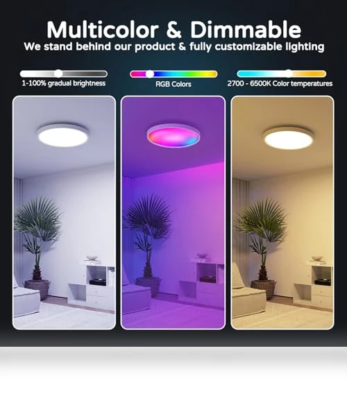 Smart RGB Ceiling Light — Overhead Lighting, KYFGDLA
