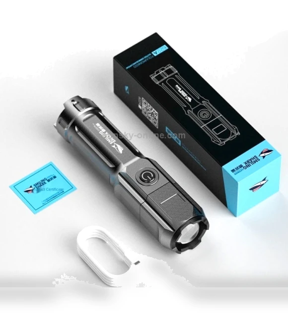 Telescopic Focusing Three-gear Bright LED Flashlight — Flashlights, Smiling Shark