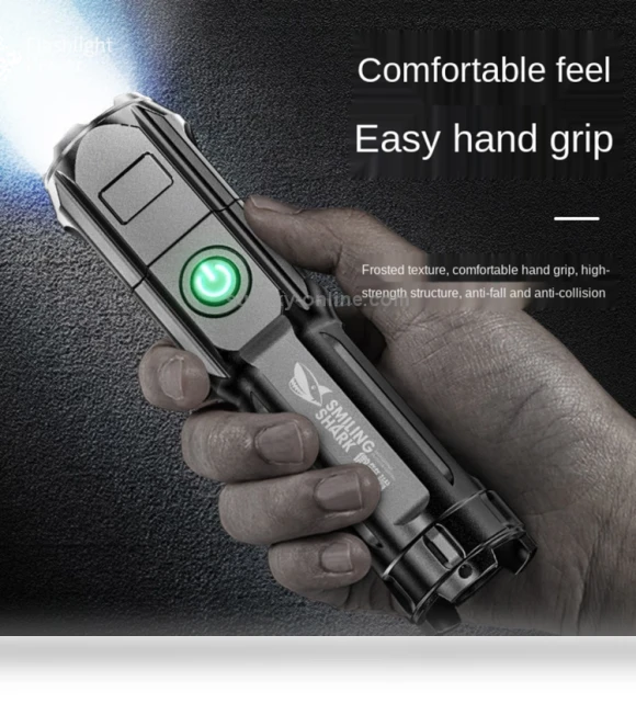 Telescopic Focusing Three-gear Bright LED Flashlight — Flashlights, Smiling Shark