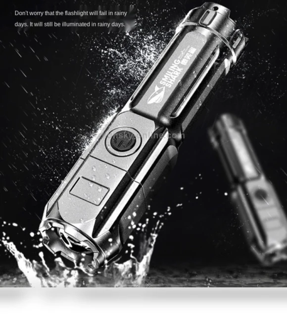 Telescopic Focusing Three-gear Bright LED Flashlight — Flashlights, Smiling Shark