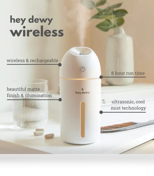 Wireless Rechargeable Cool Mist Humidifier — Air Moisturizers, Hey Dewy