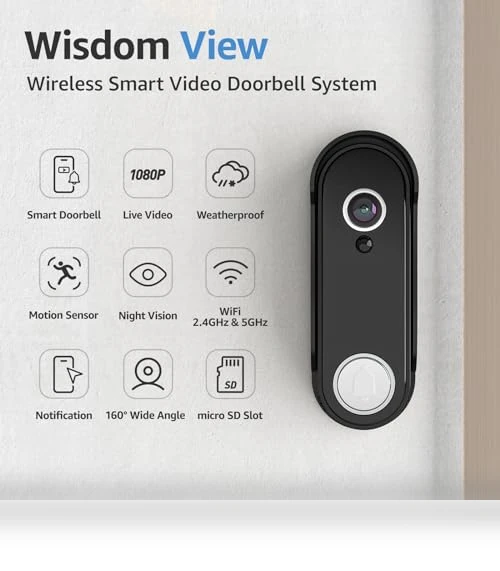 Wireless Smart Video Doorbell System — Kits, WISDOM VIEW