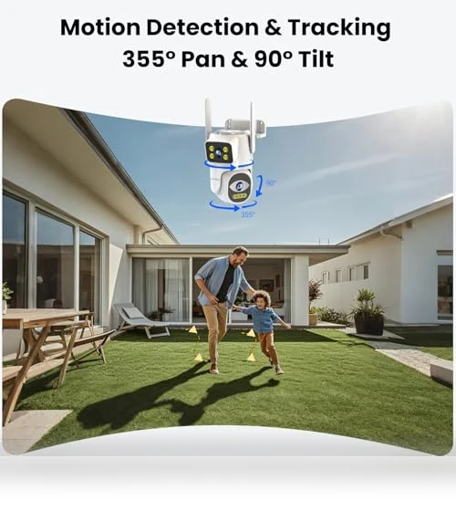 Dual-Lens WiFi Security Camera — Outdoor Security Cameras, EKOLVOSK