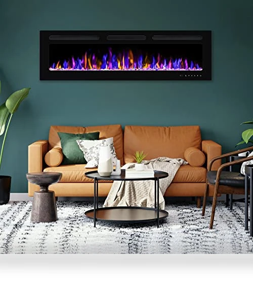 Electric Fireplace Wall Mounted and Recessed with Remote Control — Electric Heating Solutions, BETELNUT