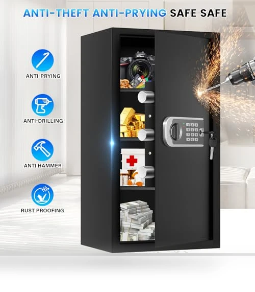 Large Fireproof Safe Box — Wall Safes, FOWORE