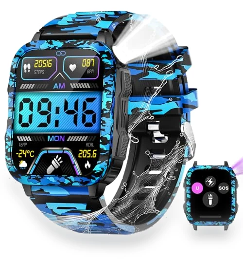 Military Smart Watch with Call/LED Flashlight/UV Light — Smartwatches, LaNikar
