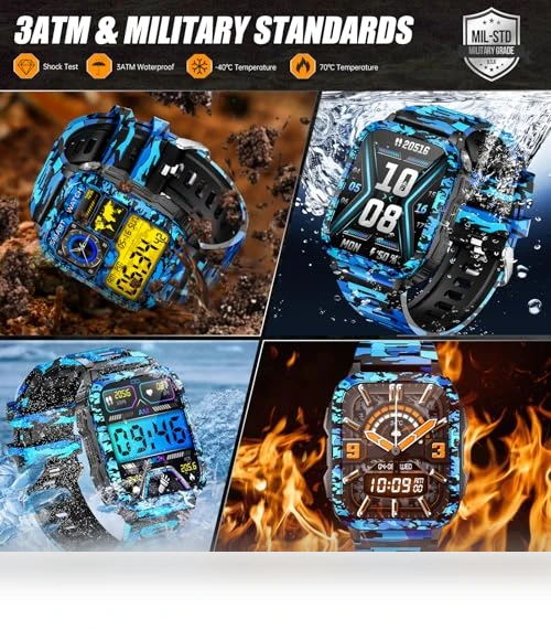 Military Smart Watch with Call/LED Flashlight/UV Light — Smartwatches, LaNikar