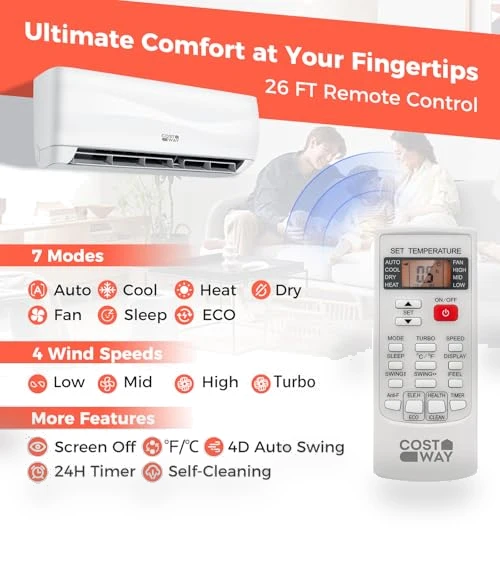 Mini Split Air Conditioner & Heater — Split-System, COSTWAY