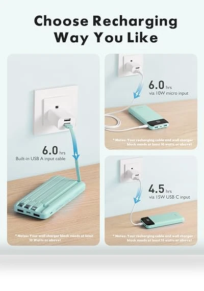 Portable Charger with Built in Cables — Chargers, Charmast