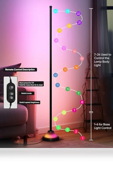 Smart RGB LED Floor Lamp with Music Sync — LED Strips, APPECK