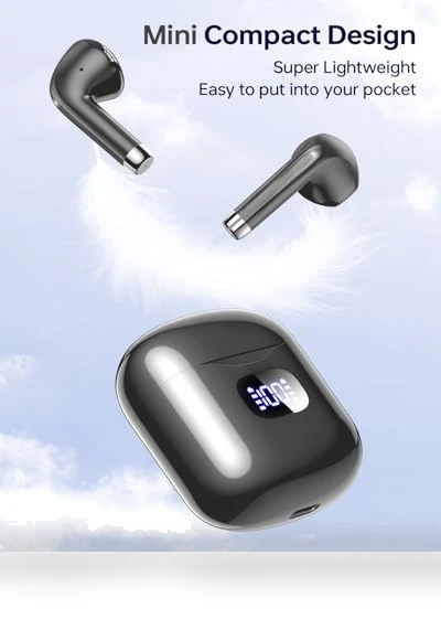 Wireless Earbuds with LED Display Charging Case — In-Ear Headphones, KTGEE