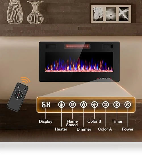 36 Inch Electric Fireplace Insert — Electric Heating Solutions, Joy Pebble