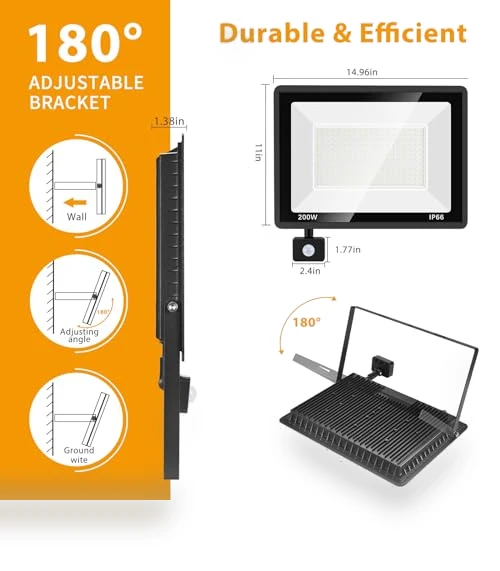 LED Motion Sensor Flood Light — Outdoor Security & Flood Lighting, YANYCN