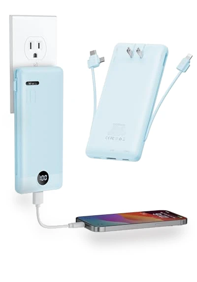 Portable Charger with Wall Plug and Cables — Mobile Power Solutions, VRURC