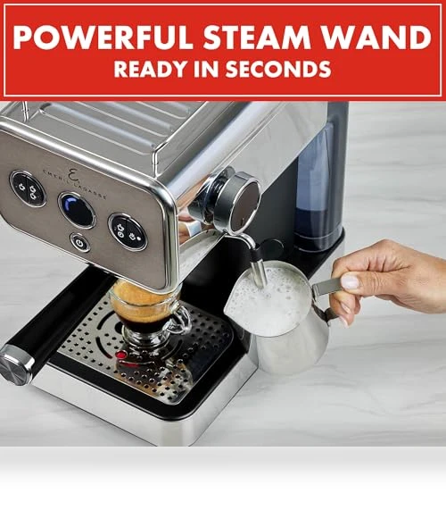 Semi-Automatic 15-Bar Pro Espresso Machine with Milk Frother Steam Wand — Espresso Machines, Emeril Lagasse