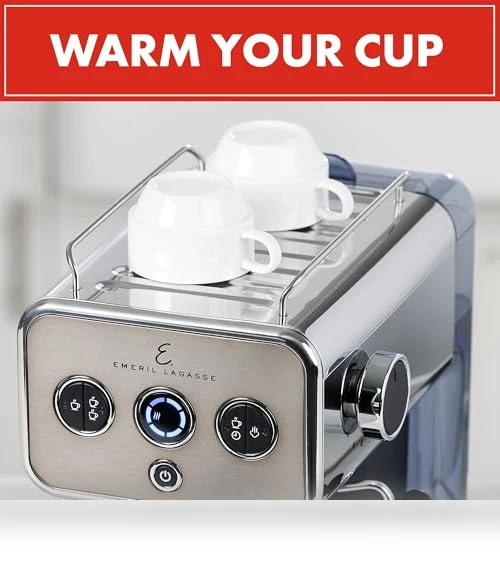 Semi-Automatic 15-Bar Pro Espresso Machine with Milk Frother Steam Wand — Espresso Machines, Emeril Lagasse
