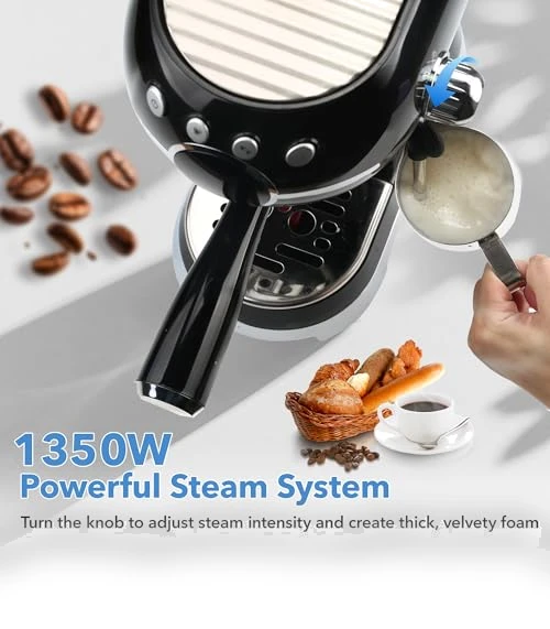 20 Bar Espresso Machine with Milk Frother — Semi-Automatic Espresso Machines, HBN