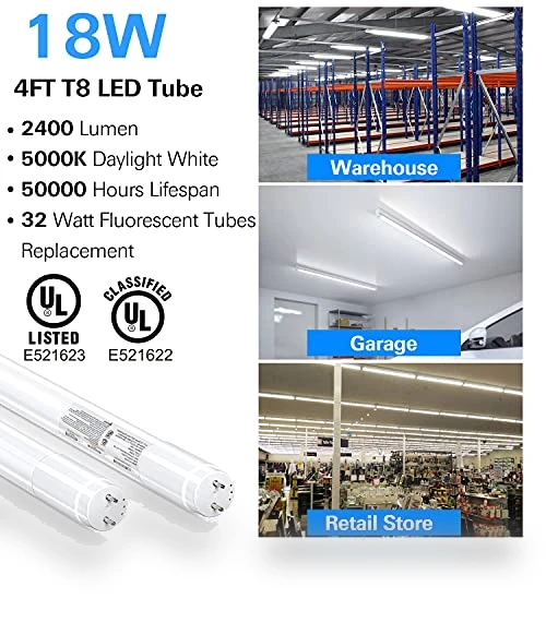20 Pack 4FT LED T8 Hybrid Light Tube — Ballasts, Hykolity