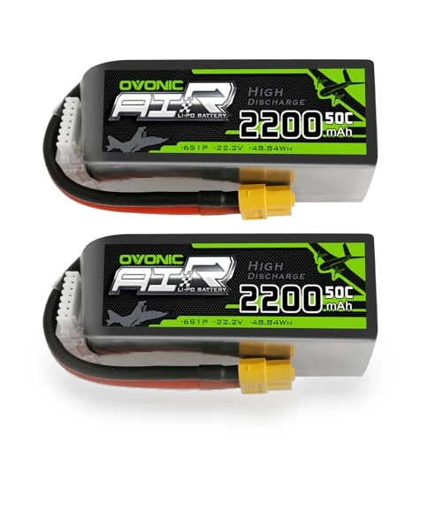 6S Lipo Battery 22.2V 2200mAh 50C with XT60 Connector — Power Solutions, OVONIC