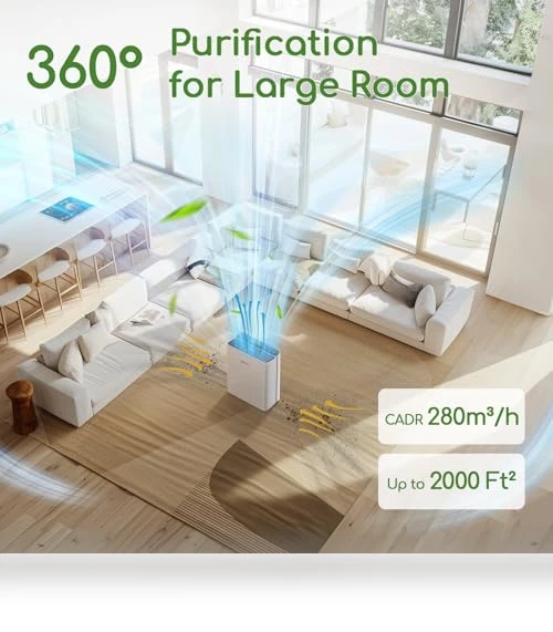 Large Room Air Purifier with PM2.5 Display — HEPA Air Purifiers, Afloia