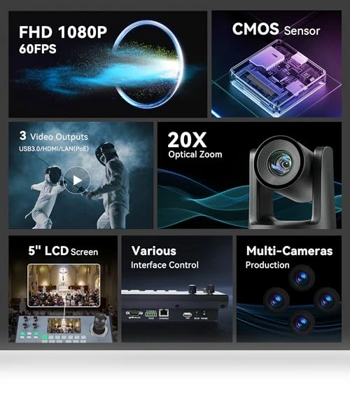 PTZ Camera and Controller Bundle — Video Production Studio, Tenveo