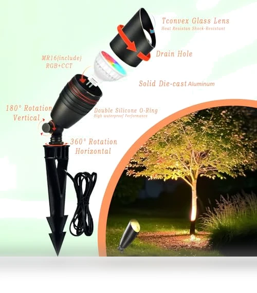 Smart RGB Color Changing Landscape Lighting — Garden Illumination, rosykite