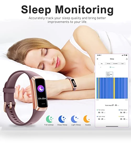 Fitness Tracker with Heart Rate and Blood Oxygen Monitor — Fitness Bands, Zeacool