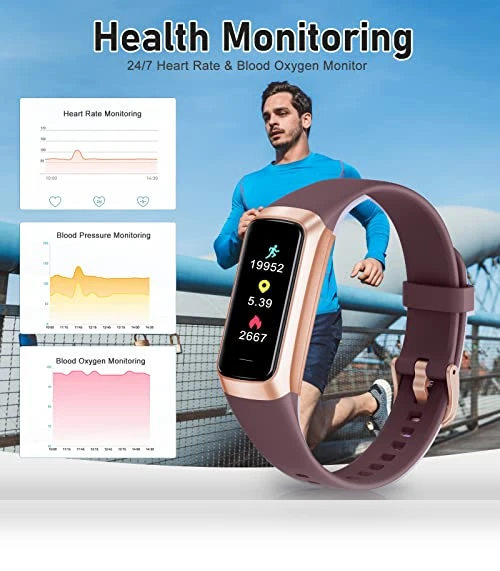 Fitness Tracker with Heart Rate and Blood Oxygen Monitor — Fitness Bands, Zeacool