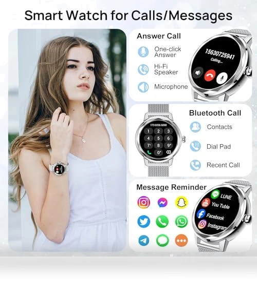 Smart Watch for Women with Heart Rate/SpO2/Female Cycle Tracker — Smartwatches, Oritham