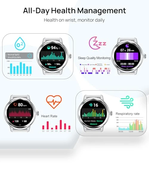 Smart Watch for Women with Heart Rate/SpO2/Female Cycle Tracker — Smartwatches, Oritham
