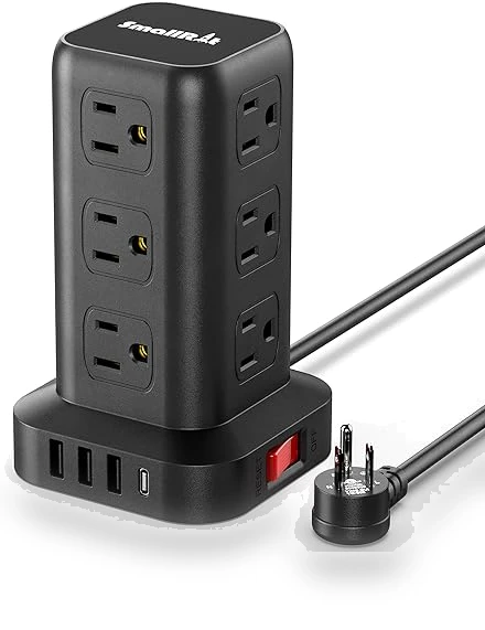 Surge Protector Power Strip Tower with USB Ports — Power Solutions & Surge Protection, SMALLRT